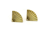 Brass Shell Earring, 12 Raw Brass Sea Shell Stud Earrings With 1 Hole (14x20mm) D1535 A6843