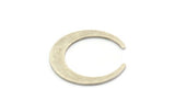 Silver Moon Blank, 4 Antique Silver Plated Brass Crescent Moon Blanks, Pendants, Earrings, Findings (28.5x27.5x5x1mm) E014