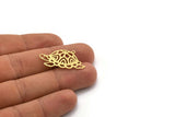 Brass Turtle Charm, 6 Raw Brass Turtle Shaped Charms With 1 Loop, Earring Charm Findings (17x32x0.60mm) SMP0154