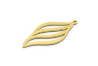 Brass Shell Charm, 10 Raw Brass Sea Shell Shaped Charms With 1 Loop, Earring Findings (28x13x0.60mm) SMP0155
