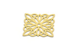 Brass Ethnic Charm, 4 Raw Brass Ethnic Motif Shaped Charms, Earring Charms (33x24x0.60mm) SMP0160