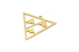 Brass Triangle Charm, 6 Raw Brass Mountain Charms With 1 Loop, Findings (27x28x0.60mm) SMP0171 A6352