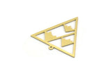 Brass Triangle Charm, 6 Raw Brass Mountain Charms With 1 Loop, Findings (27x28x0.60mm) SMP0171 A6352