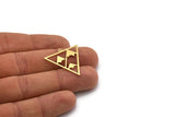Brass Triangle Charm, 6 Raw Brass Mountain Charms With 1 Loop, Findings (27x28x0.60mm) SMP0171 A6352