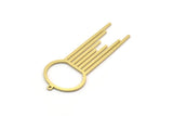 Brass Fringed Charm, 4 Raw Brass Fringe Shaped Charms With 1 Loop, Findings (49x20.5x0.80mm) SMP0173