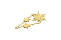 Brass Diamond Charm, 8 Raw Brass Diamond Shaped Charms With 1 Loop, Pendant Findings (33x14x0.60mm) SMP0177