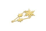 Brass Diamond Charm, 8 Raw Brass Diamond Shaped Charms With 1 Loop, Pendant Findings (33x14x0.60mm) SMP0177