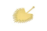 Brass Irregular Charm, 6 Raw Brass Irregular Shaped Charms With 1 Loop (35x26x0.60mm) SMP0185