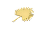 Brass Irregular Charm, 6 Raw Brass Irregular Shaped Charms With 1 Loop (35x26x0.60mm) SMP0185