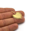 Brass Irregular Charm, 6 Raw Brass Irregular Shaped Charms With 1 Loop (35x26x0.60mm) SMP0185