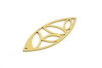 Brass Marquise Charm, 4 Raw Brass Marquise Charms With 1 Hole, Findings (39x15x0.80mm) SMP0186
