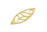 Brass Marquise Charm, 4 Raw Brass Marquise Charms With 1 Hole, Findings (39x15x0.80mm) SMP0186