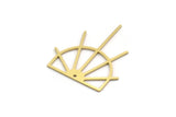 Brass Sun Charm, 4 Raw Brass Sun Charms With 1 Hole, Charm Pendants (36x32x0.80mm) SMP0190