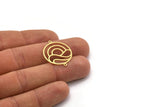 Brass Round Connector, 6 Raw Brass Round Shaped Connectors With 2 Loops, Earring Findings, Geometric Connectors (26x22x0.60mm) SMP0197