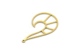 Brass Irregular Charm, 6 Raw Brass Irregular Shaped Charms With 1 Loop (37x22x0.80mm) SMP0199