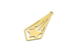 Brass Diamond Charm, 8 Raw Brass Diamond Shaped Charms With 1 Loop, Pendant Findings (31x14x0.60mm) SMP0200