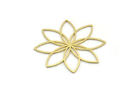 Brass Flower Charm, Raw Brass Flower Shaped Charm, Charm Pendants, Earring Findings (43x40x0.60mm) SMP0204