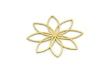 Brass Flower Charm, Raw Brass Flower Shaped Charm, Charm Pendants, Earring Findings (43x40x0.60mm) SMP0204