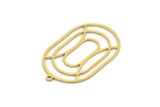 Brass Oval Charm, 4 Raw Brass Oval Charms With 1 Loop, Earring Charms (35x22x0.80mm) SMP0222