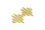 Brass Rhythm Charm, 4 Raw Brass Rhythm Shaped Charms With 1 Loop, Findings (40x25x0.80mm) SMP0231