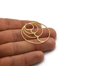 Brass Round Charm, Raw Brass Round Shaped Charm With 1 Loop, Charm Pendants (40x38x0.80mm) SMP0543