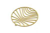 Brass Round Charm, 2 Raw Brass Round Shaped Charms With 1 Loop, Charm Pendants (38.5x36x0.60mm) SMP0551