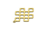 Brass Ethnic Charm, 10 Raw Brass Ethnic Motif Charms With 1 Loop, Earring Charms (26x18x0.60mm) SMP0565
