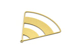 Brass Triangle Charm, 2 Raw Brass Triangle Charms With 1 Loop, Findings (36x39x0.60mm) SMP0578