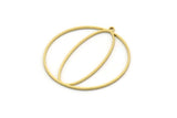 Brass Round Charm, 2 Raw Brass Round Shaped Charm With 1 Loop, Charm Pendants (36x34x0.80mm) SMP0581