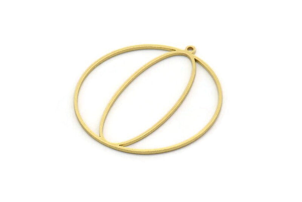 Brass Round Charm, 2 Raw Brass Round Shaped Charm With 1 Loop, Charm Pendants (36x34x0.80mm) SMP0581