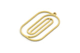 Brass Oval Charm, 4 Raw Brass Oval Charms With 1 Loop, Earring Charms (32x20x0.80mm) SMP0588