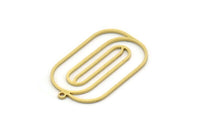 Brass Oval Charm, 4 Raw Brass Oval Charms With 1 Loop, Earring Charms (32x20x0.80mm) SMP0588