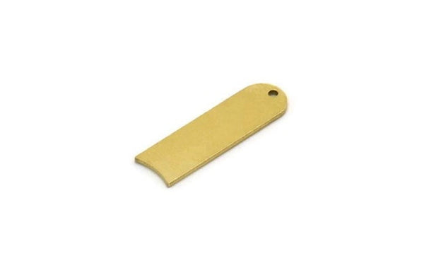D Shape Rings, 12 Raw Brass D Shape Charms With 1 Hole, Findings (22x7x0.80mm) A6869