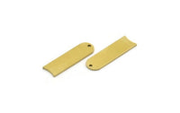 D Shape Rings, 12 Raw Brass D Shape Charms With 1 Hole, Findings (22x7x0.80mm) A6869