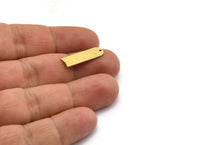 D Shape Rings, 12 Raw Brass D Shape Charms With 1 Hole, Findings (22x7x0.80mm) A6869