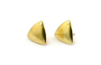 Brass Triangle Earring, 8 Raw Brass Triangle Stud Earrings (15mm) Bs 1273 A3820