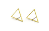 Brass Triangle Earring, 8 Raw Brass Triangle Stud Earrings (21x24x1mm) A1736 A2623
