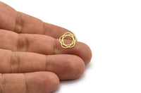 Brass Orbit Earring, 12 Raw Brass Orbit Stud Earrings (11mm) D0657 A2810