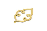 Brass Ethnic Charm, 6 Raw Brass Ethnic Motif Charms With 1 Loop, Earring Charms (29x19x0.60mm) SMP0240