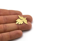 Brass Bird Charm, 6 Raw Brass Bird Shaped Charms With 1 Loop (28x29x0.60mm) SMP0241