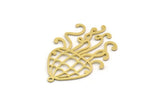 Brass Jellyfish Charm, 4 Raw Brass Jellyfish Charms With 1 Loop, Charm Pendants (37x25x0.60mm) SMP0244