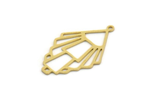 Brass Diamond Charm, 6 Raw Brass Diamond Shaped Charms With 1 Loop, Pendant Findings (30x18.5x0.60mm) SMP0246