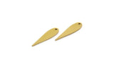 Brass Drop Charm, 50 Raw Brass Drop Charms With 1 Hole, Earring Findings (20x5x0.80mm) A3866