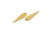Brass Drop Charm, 50 Raw Brass Drop Charms With 1 Hole, Earring Findings (20x5x0.80mm) A3866
