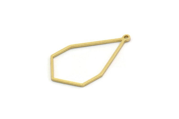Brass Diamond Charm, 8 Raw Brass Diamond Shaped Charms With 1 Loop, Pendant Findings (29x16x0.80mm) SMP0249
