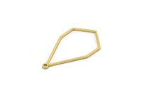 Brass Diamond Charm, 8 Raw Brass Diamond Shaped Charms With 1 Loop, Pendant Findings (29x16x0.80mm) SMP0249