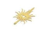 Brass Sword Charm, 6 Raw Brass Sword Charms With 1 Loop, Eye Charms, Pendants, Findings (44x30x0.60mm) SMP0251