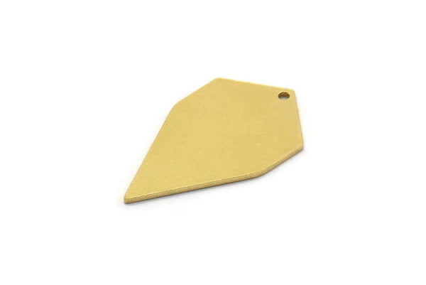 Brass Diamond Charm, 8 Raw Brass Diamond Charms With 1 Hole, Findings (26x15x0.80mm) SMP0252