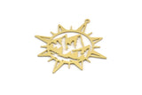 Brass Star Charm, 4 Raw Brass Mountain Charms With 1 Loop, Pole Star Charm, North Star Findings, (41.5x40x0.60mm) SMP0270