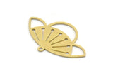 Brass Flower Charm, 6 Raw Brass Flower Shaped Charms With 1 Loop, Findings (18x30x0.60mm) SMP0276